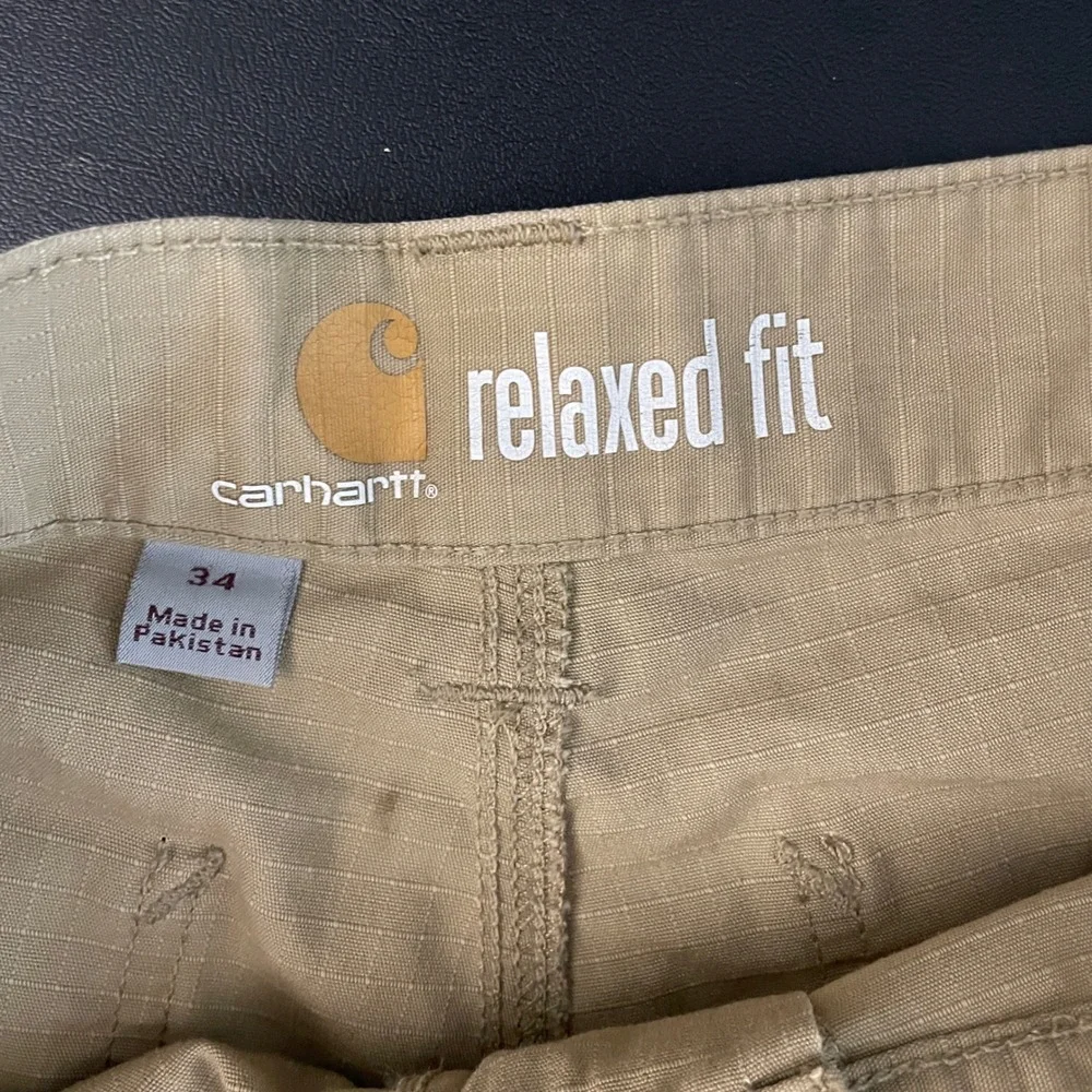Carhartt Force Broxton Cargo Shorts Men 34 Tan Relaxed Fit Ripstop‎ Workwear